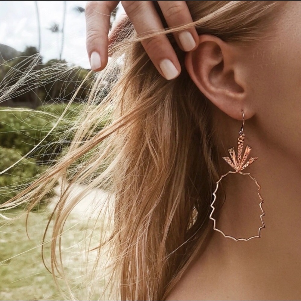 🔴SOLD OUT🔴🍍 Tropical  Rose Gold Earrings!